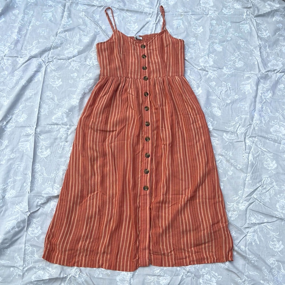 Button front midi dress